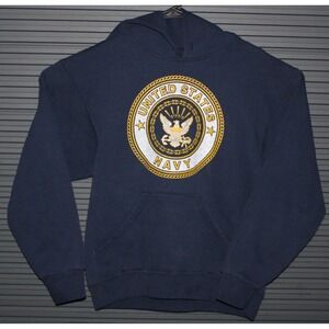 Soffe Hoodie Mens S Blue US Navy Originals Graphic Pullover Sweatshirt USA Made